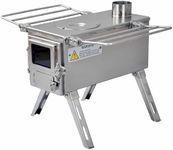 Winnerwell Nomad Small Tent Stove | Portable Tiny Wood Burning Stove for Tents, Shelters, and Camping | 450 Cubic Inch Firebox | Precision Stainless Steel Construction | Includes Chimney Pipe