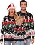 Gyabnw Christmas Jumper for Men Women Family Matching Xmas Jumpers Kids Unisex Knitted Pullover Ugly Sweater Couples Novelty Crewneck Sweatshirt Top Winter