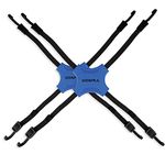 STAPLL Tack Strap 2 Pack, 4-Way Flat Bungee Cord with Rubber Pad Grip, Non-Slip Tie Downs Bungee Cord, Perfect for Camping, Truck, ATV, Off Road, Moving, Outdoor, Kayak, Cycling (Blue)