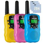 Walkie Talkies for Kids Adults 3 Pack, Long Range Walky Talky Family Toys Gift 2 Way Radios 22 Channels with Li-ion Battery USB-C Cable for Outside Adventures, Camping, Hiking (Rechargeable)