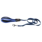 Ferplast ERGOCOMFORT G Ergonomic Dog Lead - Secure Grip with Soft Padding - Anti-Abrasion - Extra-Resistant Finished Seams - Italian Design - 120 x 2.5 cm, Blue