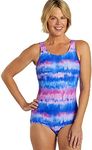 Sporti HydroLast Malibu Sunrise Chlorine Resistant Conservative Scoop Back One Piece Swimsuit - Malibu Sunrise-6