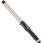 25mm Curling Wand Long Barrel, Dual Voltage Hair Curling Iron Wand Ceramic for Long Hair,10 Adjustable Temp