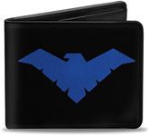 Buckle-Down Unisex-Adult's Pu Bifold Wallet-Nightwing Issue #1 Welcome to Gotham Cover Pose/Logo Black/Gray/Red, Multicolor, One Size