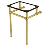 Kingston Brass VBH282033SB Templeton 24-Inch X 20-3/8-Inch X 33-3/16 Wash Basin Pedestal Leg, Satin Brass