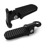 RainFlowwer 1 Pair Foot Pegs, 11x4cm Aluminium Alloy Anti-Skid Folding Foot Rest Stunt Pegs Rear Feet Pedals for Mountain Bike E-Bike Motorcycle, Black