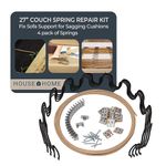 House2Home 27" Sofa Upholstery Spring Replacement Kit- 4pk Springs, Clips, Wire for Furniture Chair Couch Repair Includes Instructions