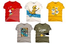 JUGULAR Unisex Baby Regular Fit T-Shirt Multicolour (Pack Of 5, Multicolored, 2-3 Years)