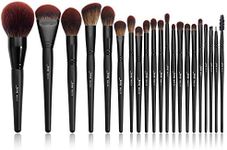 Jessup Makeup Brushes Set Premium Synthetic Powder Foundation Highlight Concealer Eyeshadow Blending Eyebrow Liner Spoolie Brush Set Black 21pcs T271