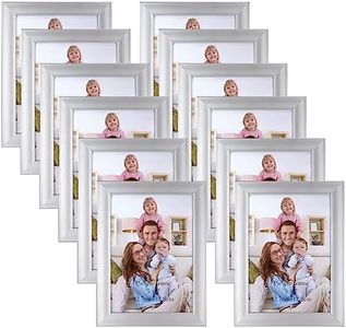 Giftgarden Lot de 12 cadres photo modernes argentés de 17,8 x 12,7 cm, pour mur ou table