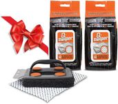 Q-Swiper BBQ Grill Cleaner Set - 1 Grill Brush with Scraper and 80 BBQ Grill Cleaning Wipes | No Bristles & Wire Free | Safe Way to Remove Grease and Grime for A Clean and Healthy Grill!