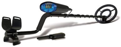 Bounty Hunter Quick Silver Metal Detector for Adults & Kids, LCD Display, 8" Waterproof Coil, Target ID, Sensitivity Control, Bonus Pinpointer Included, Easy Treasure Hunting, Made in USA