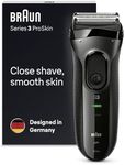 Braun Series 3 ProSkin Electric Shaver, Electric Razor for Men With Pop Up Precision Trimmer, Cordless, Wet and Dry, Close Shave, Gifts For Men, UK 2 Pin Plug, 3020s, Black Razor