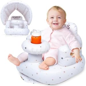 KEWRIUS Inflatable Baby Seat for Babies 3+ Months with Removable Canopy – Baby Floor Seats for Sitting Up, Baby Seats for Infants, Blow Up Baby Chair