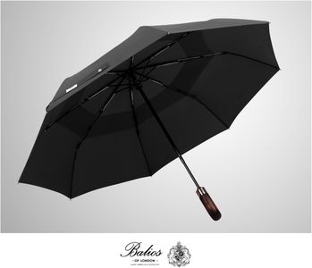 Balios Folding Umbrella – Compact Windproof, Black