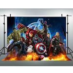 EOA 7x5ft Marvel Avengers Union Backdrop for Birthday Background Photography Heros Birthday Backdrop Decorations for Boys Photo Video Props