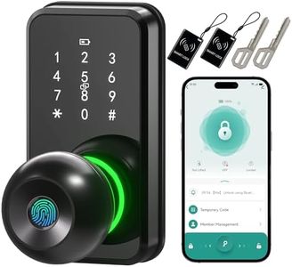 Smart Door Lock with Knob, LinkThai Keyless Entry Fingerprint Lock with Touchscreen Keypad, Electronic Knob Digital Lock for Front Door, Easy Installation