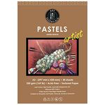 Art Essentials Pastel Artist A3 Jazz Red Laid 250 GSM, Short Side Spiral Bound Micro-Perforated Album of 20 Sheets, Acid Free Papers for Pastels, Chalk, Crayons, Gouache, Acrylic, Mixed Media