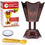 AM Bakhoor Electric Incense Burner - Oud Frankincense Resin Burner 6.5 Inches Tall (Hexagon) (Copper)