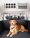 VEVOR Dog Car Barrier, 35.4"-60.6" Adjustable Car Divider for Trunk Cargo Area, Universal-Fit Back Seat Heavy-Duty Wire Mesh Dogs Separator Guard Net, Vehicle Pet Barrier for Sedans, Trucks and SUVs