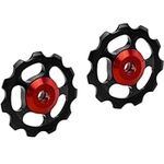 2pcs Rear Derailleur Pulley, 2pcs Aluminum Alloy Road Mountain Bike Derailleur Jockey Wheels Derailleur Pulley Guide Bearing replacement for Black/Red/ Golden/Si