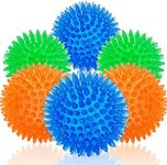 Dog Balls Squeaky Small Dog Toys Puppy Toys Dog Chew Toy for Small medium Dogs Interactive Durable Bouncy Spike Toys Chewing Soft Stab Cleaning Teeth Rubber dog Ball Puzzle Pet Teething (Small 6 pack)