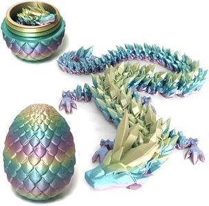 shyhand 3D Printed Dragon Articulated Dragon Crystal Dragon with Dragon Egg Fidget Dragon Egg Toy Executive Desk Toys Adults Fidget Dragon Toys for Autism ADHD