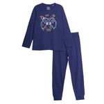 Nap Chief Unisex Kids Printed Gamer Pyjama Set | Cotton Night Suit for Boys & Girls Comfortable Nightdress for Kids Matching T-Shirt & Jogger Set for Kids (Navy 3-4 Years)