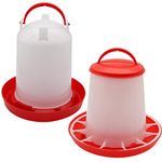 3Kg Chicken Feeder and 3 Liter Poultry Drinker, Farm Coop Hen Feeding Waterer for Chicks Quail Goose Ducks
