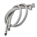 Pack of 2 Kitchen/Basin Monobloc Mixer Tap Connectors Flexi Pipes Tails British Standard Pipe M10 x1/2 Fitting 600mm Long