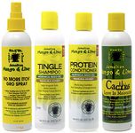 Jamacican Mango & Lime No More Itch Grow Spray 8oz, Tingle Shampoo 8oz, Protein Conditioner 8oz & Cactus Leave-In Moisturizer