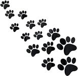 Tenare 14 Pieces Paw Mirror Decals Dog Footprints Stickers Acrylic Paw Stickers Removable Wall Paw Decors Decoration of 3 Sizes for DIY Living Room Bedroom Art Nursery Mural Home Decor(Black)