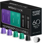ROSSO CAFFÈ 60 Espresso Coffee Pods for Nespresso Original Machines - Pack of Rich and Bold Capsules, 3 Premium Intense Dark Flavors