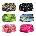 6PCS Multifunctional Headwear, Seamless Sports Face Mask, Colorful Breathable Face Coverings Bandana, Elastic Neck Gaiter Scarf for Men Outdoor Cycling Hiking Fishing