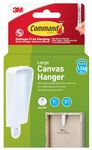 Command Large Canvas Hanger Hook, - 1 Hook and 2 Adhesive Strips, White - Damage Free Hanging - for Canvas Framed Pictures, Prints and Art - Holds up to 1.3kg