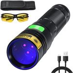 DARKBEAM Flashlight UV 365nm Black Light High Power 3 LEDs USB -C Rechargeable, 20W Mini Woods Lamp Ultraviolet with Filter - Detector for Pet Urine, Uranium Glass - Leak Detection - Resin Curing