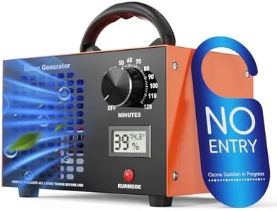 Ozone Generator 160,000mg/H with Temp/Humidity Display - 120 Min Timer O3 Ionizer Air Purifier for Large Spaces (5000 Sq.Ft) - Upgraded Ozone Machine for Cars, Homes, Hotels, Kitchens & Pet Areas