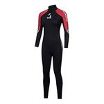 ZCCO Wetsuits Women's 3mm Premium Neoprene Full Sleeve Dive Skin for Spearfishing,Snorkeling, Surfing,Canoeing,Scuba Diving Wet Suits(Women's Red,XXL)