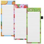 Thboxes 3 Pack Magnetic Shopping List Pad for Fridge, To Do List Pad 180 Sheets Tear off Magnetic Notepad for Fridge with Pen Loop for Shopping, Locker, Filing Cabinet, 21 X 9 cm