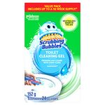 Scrubbing Bubbles Toilet Bowl Cleaner, Fresh Gel Toilet Cleaning Stamp, Rainshower Scent, Dispenser with 24 Gel Stamps