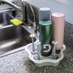 L-WASH Countertop Drying Rack - Ideal for Insulated Water Bottles, Drinking Glasses, Sports Bottles, Baby Bottles, Tumblers, Mugs, Cup, Drying Rack with Drain Tray