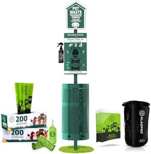 ALAGPRO NEW 2025 Dog Waste Station Outdoor With Hand Sanitizer Bottle, Commercial Pet Poop Station, Free 400 Roll, 200 Pull Waste Bags & 50 Can Liners for Backyard, Park & HOA's