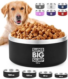 Tuff Pupper 100 oz Heavy Duty Insulated Stainless Steel Dog Bowl for Large Dogs, Non-Slip Base, Dishwasher Safe