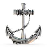 SJ SHUBHAM JEWELLERS™ Sterling Silver 925 Anchor Necklace Oxidized 925 Anchor Pendant, Men'S Anchor With Rope Pendant,Nautical Jewelry, Weight :- 6.5 Gms