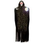 71” Halloween Hanging Talking Fortune Teller Skeleton Animatronics with Sound Activated, Glowing Crystal Ball & Eyes for Halloween Haunted House Prop and Party Decor, Indoor/Outdoor Decoration