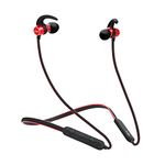 boAt Rockerz 255 with Upto 8 Hours Playback, Secure Fit, IPX5, Magnetic Earbuds, and Voice Assistant v5.0 Bluetooth Wireless in Ear Earphones with Mic (Raging Red)