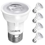 Luxrite PAR16 LED Bulb, 5.5W (50W Equivalent), 2700K Warm White, 450 Lumens, Dimmable Spot Light, Enclosed Fixture Rated, 40° Beam Angle, ETL, Damp Rated, E26 Medium Base (4 Pack)