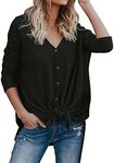 MIHOLL Womens Loose Blouse Long Sle
