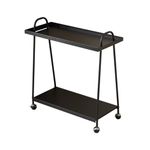 Vengarus Bar Cart, Serving Cart for Home, Kitchen Cart, Drink Cart, Mobile Kitchen Shelf with Wine Rack and Glass Holder, Rolling Beverage Cart,Black