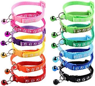 POPETPOP 12 pcs/Set Soft Puppy Collars Puppy Whelping Collars with Bells - Adjustable Reusable Washable Baby Dog ID Bands Pet Identification for Breeders -